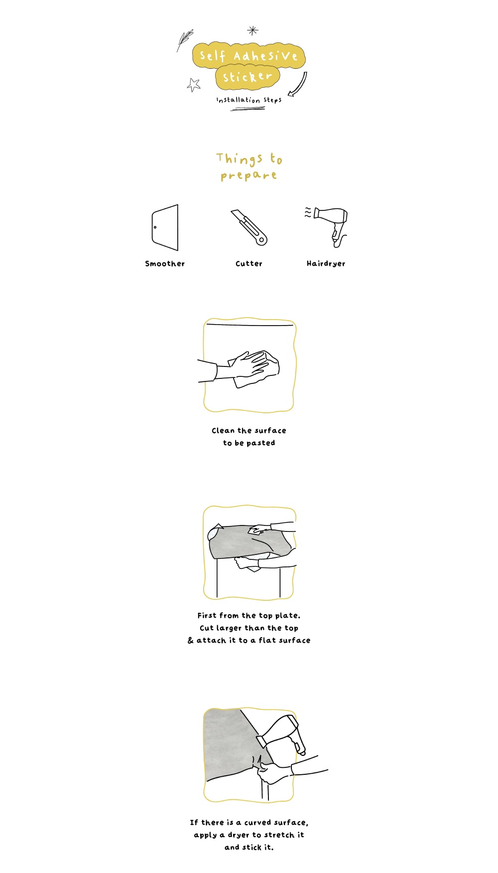 Self Adhesive Sticker Installation Guide